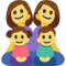 Family: Woman, Woman, Girl, Boy emoji on Facebook